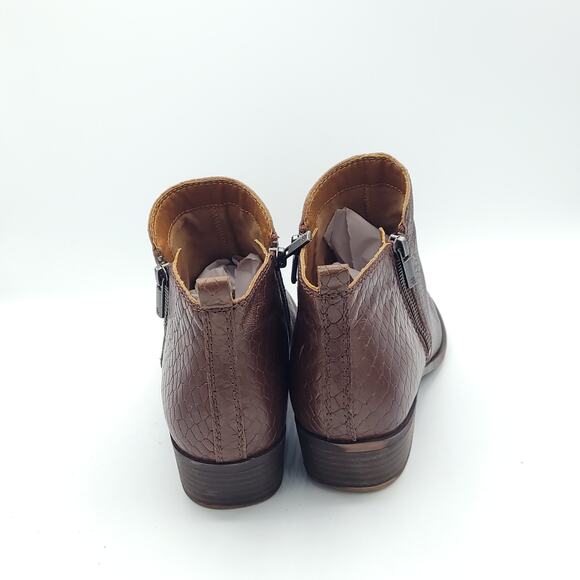Lucky Brand Basel Reishi Snake Print Leather Booties brown women's size 9.5 - Picture 6 of 10
